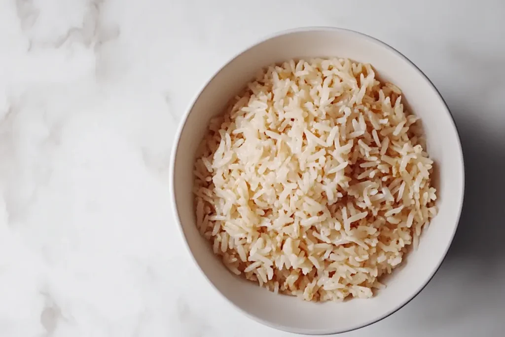 Cooked medium-grain rice for fried rice